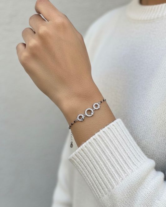 Silver Three-Circle Bracelet