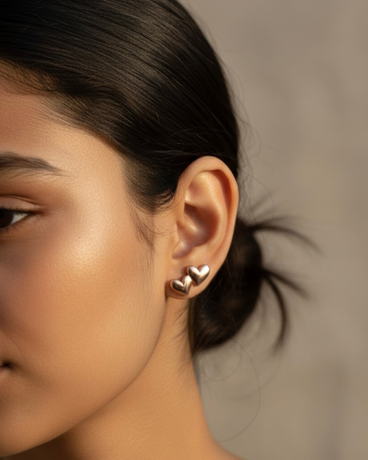 Twin Heart Studs