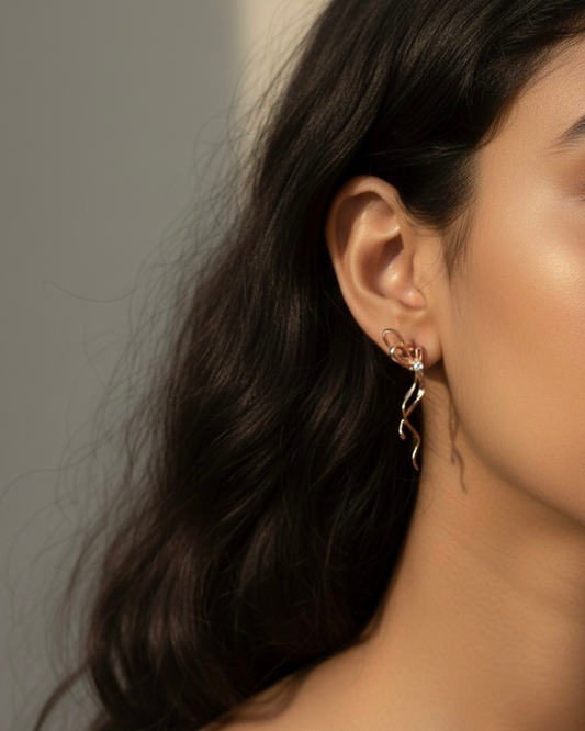 Twisted Wave Drop Earrings